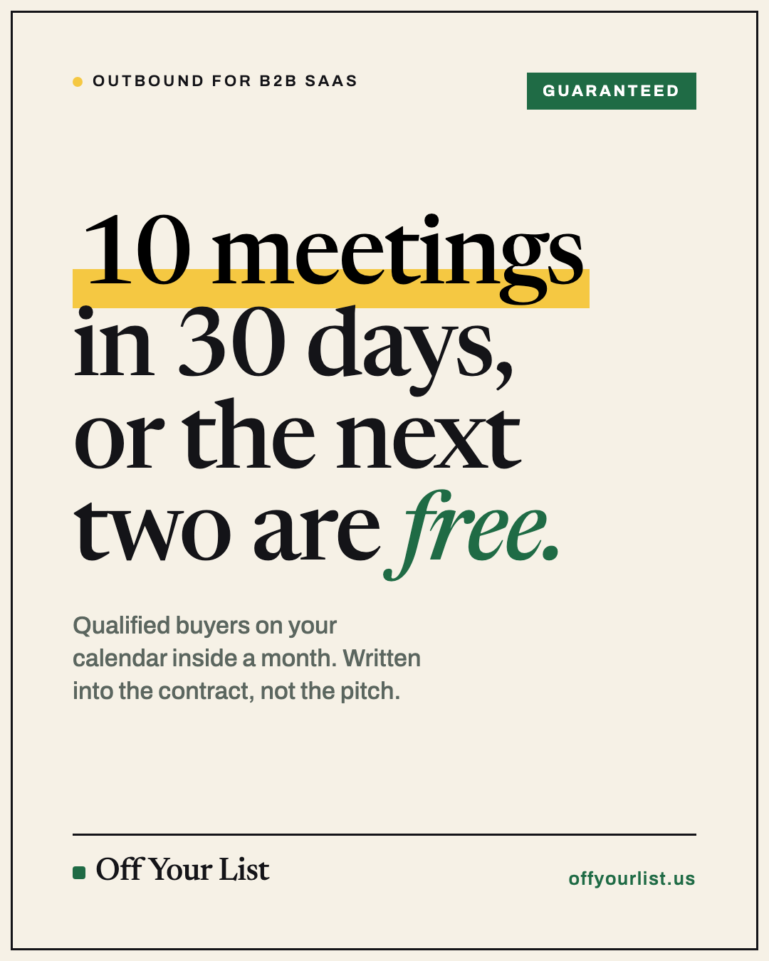 10 meetings in 30 days or the next two are free.