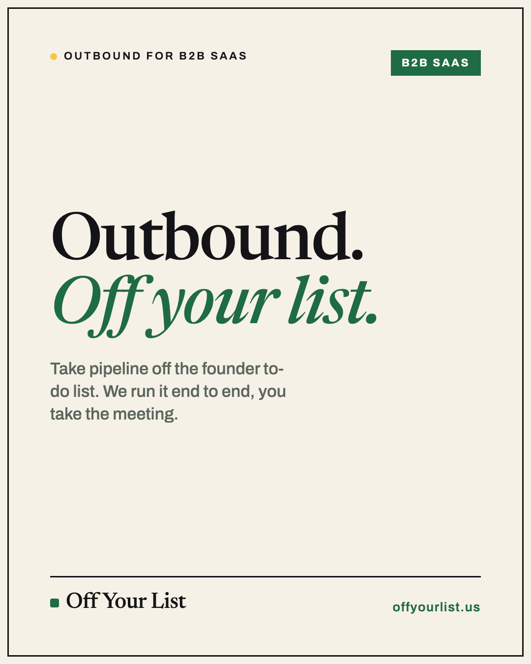 Outbound. Off your list.